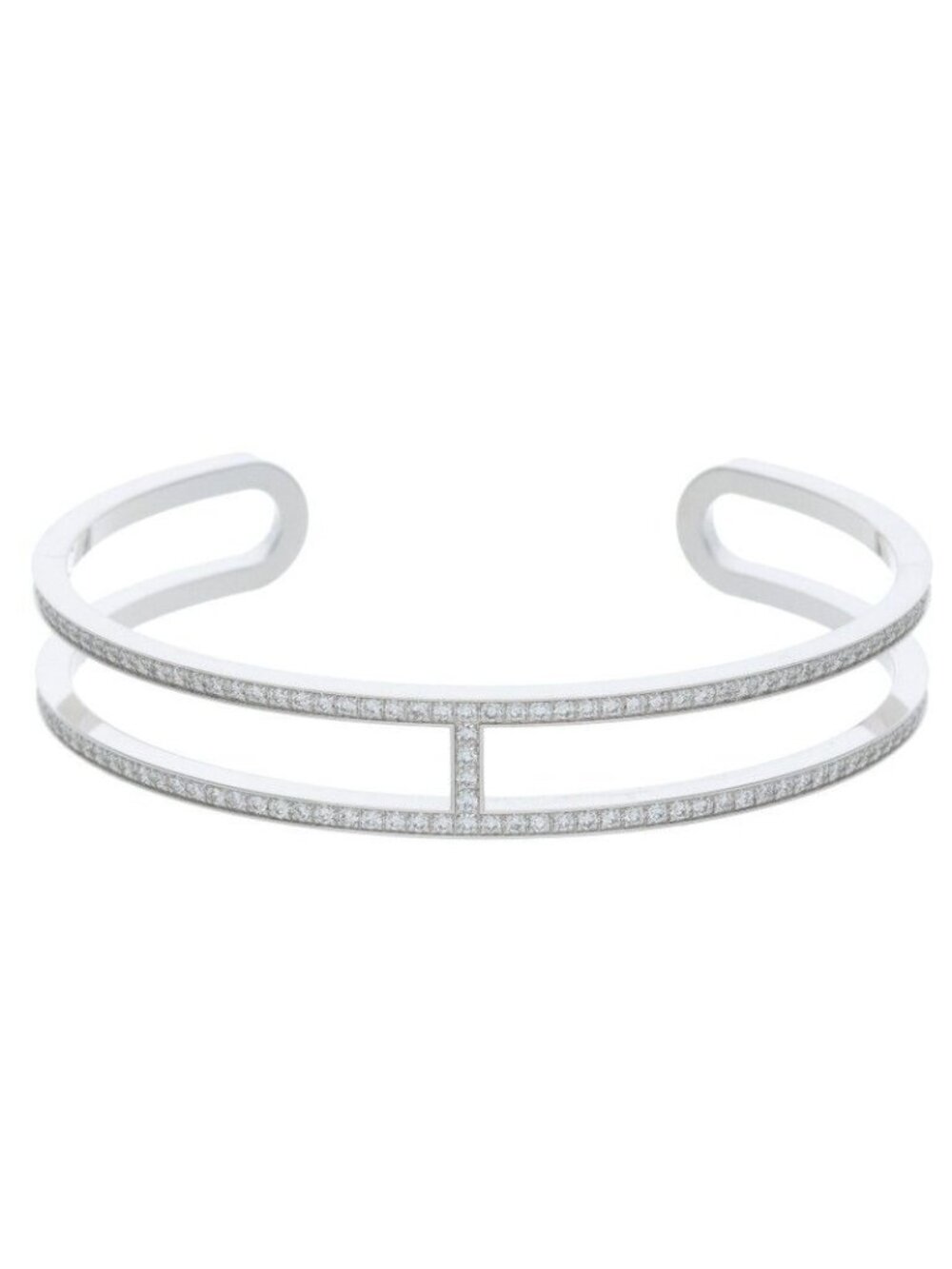 Hermes Ever Chaine D'Ancre 18K White Gold Full Diamond Bracelet